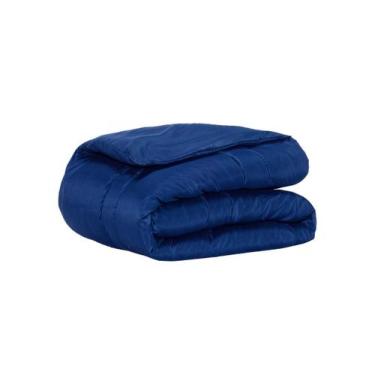 Imagem de Edredom Casal Queen 400 Fios Percal Dupla Face Azul Escuro - Out Casa 