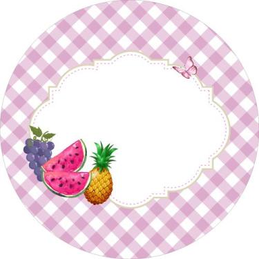 Imagem de Painel de Lona Redondo Piquenique Infantil Solzinho Feliz forro xadrez