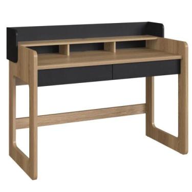 Imagem de Escrivaninha Flexus Artesano 128 cm (Largura) MDP Hanover (Mel) e Nero