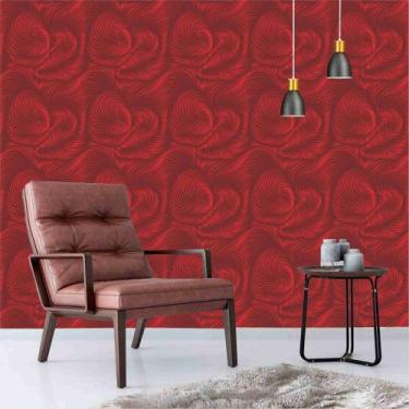 Imagem de Papel De Parede Abstrato Desenhos Estilo 3d Em Tons Avermelhados Psico