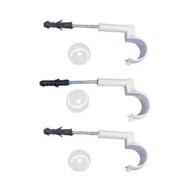 Imagem de Kit 3 Suportes Simples de Teto para Varão de Cortina 28 mm - DECOR LID