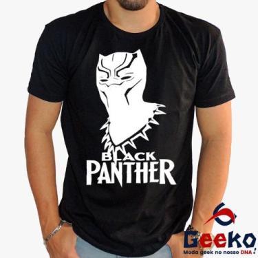 Imagem de Camiseta Pantera Negra 100% Algodão Wakanda Forever Black Panther Geek