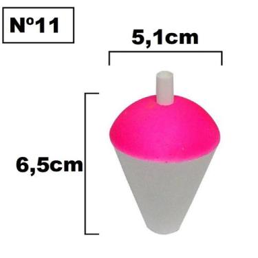 Imagem de Kit 10 Boia de Isopor Pesca Amadora Grande ou Média Nº9 Até Nº14 Fluor