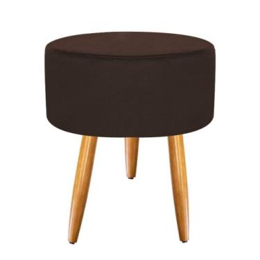 Imagem de Puff Banqueta Puf Pés Palito Suede Marrom Recepção Sala Quarto - PUFF 
