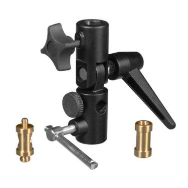 Imagem de Suporte Articulado para Sombrinha e Tripé Metal 1/4 3/8 Ajuste de Ângu