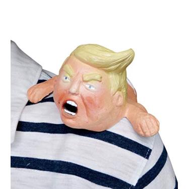 Imagem de Acessório de fantasia de Donald Trump para o bebê, babador de ombro divertido para o dia das bruxas, presente de mordaça ou brincadeira no ombro, laranja, amarelo