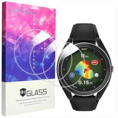 Imagem de Lamshaw Película protetora de tela compatível com Voice Caddie T9, [pacote com 3] Película protetora de tela de vidro temperado 9H compatível com relógio de golfe inteligente Voice Caddie T9 (pacote