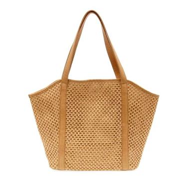 Imagem de Joy Susan Bolsa feminina moderna com trama aberta Haven, Natural, Large