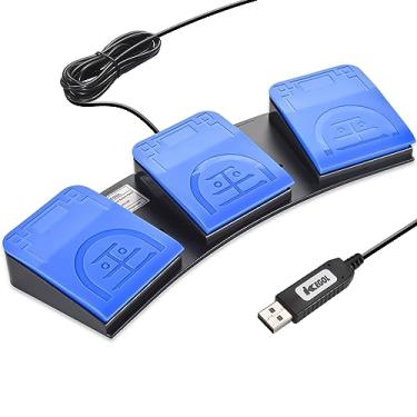 Imagem de iKKEGOL Interruptor de pedal USB atualizado 2023 PC pedal triplo - controle mãos-livres teclado programável personalizado mouse teclas de atalho para transcrição de jogos HID