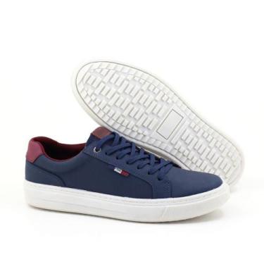 Imagem de Sapatênis Masculino Cadarço Bico Redondo Moderno Casual - Fork, Azul m
