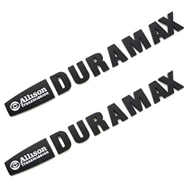 Imagem de Aimoll 2 emblemas Allison Duramax de substituição para Silverado 2500 3500hd (branco/preto)