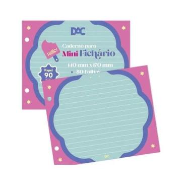 Imagem de Refil caderno mini fichário 80 folhas hello decoradas - dac 