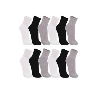 Imagem de Kit com 12 Meias Esportivas  - Ideal para o dia a dia - Trifil, M, Sor