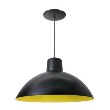 Imagem de Kit 5 Luminária Pendente Chinesa 33cm Interior Amarelo Com Fiação 110/