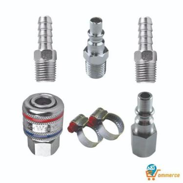 Imagem de Engate Rápido 1/4'' + Pino Engate + Espigão Compressor Ar - SCHWEERS