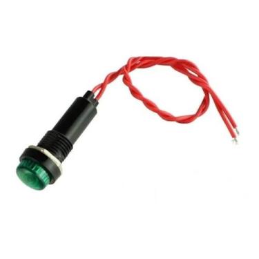 Imagem de Kit  10 Pçs Sinaleiro Olho De Boi Com Rabicho Verde 220v - Zx