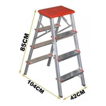 Imagem de Escada Alumínio 03 Degraus + Banqueta Art Factory