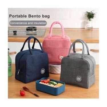 Imagem de Bolsa Térmica Portátil De Mão Lancheira Marmita Viagem - oem, Azul