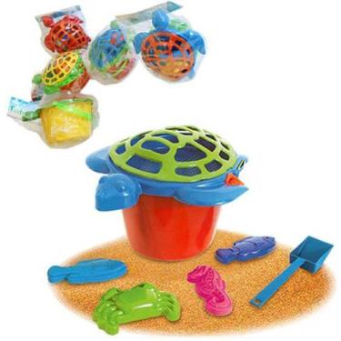 Imagem de Balde de praia tartaruga com acessorios 30x25cm - DIVPLAST