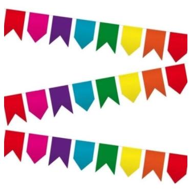 Imagem de Bandeira Papel Com Barbante Colorida 10 Metros - OUTROS