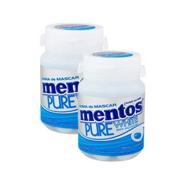 Imagem de Kit 2 Chiclete Mentos Pure White Sabor Menta Sem Açúcar 56g com 28 Uni