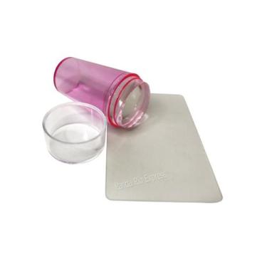 Imagem de Carimbo De Unha Para Francesinha Silicone Transparente Com Placa Manic