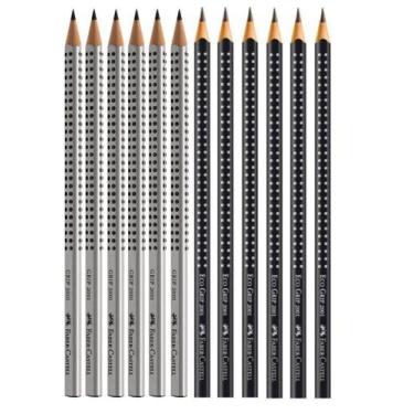 Imagem de Lápis Grafite Preto Faber-Castell Grip 2001 Nº2B 12 Unidades, 6 PRETOS