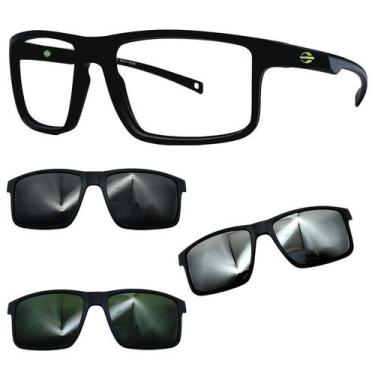 Imagem de Oculos Mormaii Swap 5 6127 AAS Preto Fosco Com 3 Clipons, Cinza, G15, 