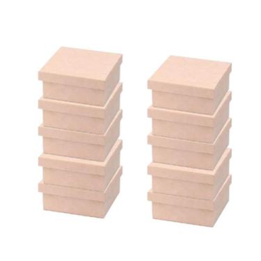 Imagem de Kit 10 Caixa Tampa De Sapato 12x12x5 Mdf Cru P/ Lembrancinha Presente 
