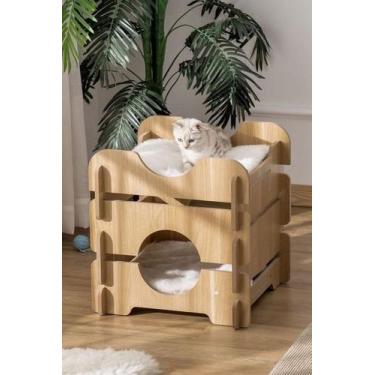 Imagem de Casinha de Gato em MDF Amadeirado - Macaco criativo