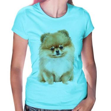 Imagem de Baby Look Cachorro Spitz Alemão Lulu da pomerânia - Foca na Moda, Azul