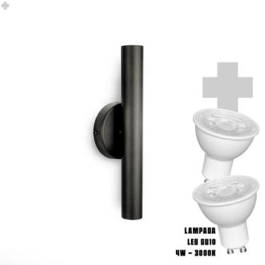 Imagem de Arandela Parede Foco Duplo Slim Palito - Preto + LED GU10 - Love Loft