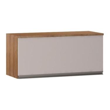 Imagem de Armário Aéreo 70cm 1 Porta Basculante Diana Avelã C/Fumê - LUCIANE MÓV