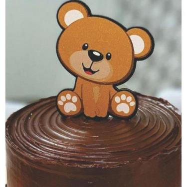 Imagem de Topo de Bolo Ursinho Glitter Sonho Fino Rizzo Confeitaria
