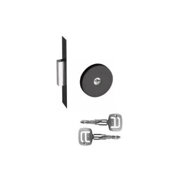 Imagem de Fechadura auxiliar trava segurança tetra pado 1000 preta redonda 40mm 