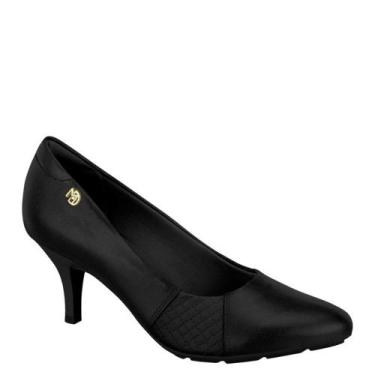 Imagem de Sapato Feminino Scarpin Salto Baixo Bico Fino Modare 7013636, Preto na