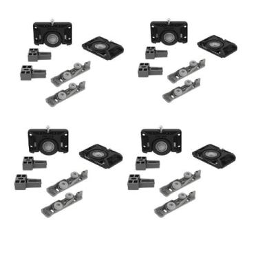 Imagem de 4 Kit Roldana Para Porta De Correr RO50 Guia Flex 1 Porta - ROMETAL