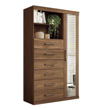 Imagem de Multi-Cômoda Marabá 1.6 1 Porta e 6 Gavetas com Espelho - Santos Andirá