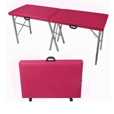 Imagem de Maca dobrável portátil ROSA PINK Premium - Estética/Hospitalar - 230kg