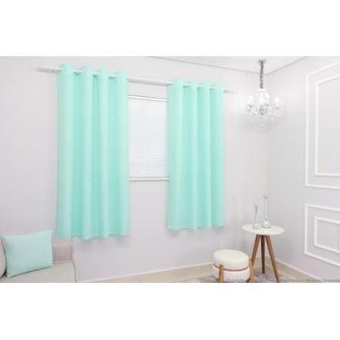Imagem de Cortina Lana Verde-Água Oxford 300X180 Para Sala/Quarto - Fabritex