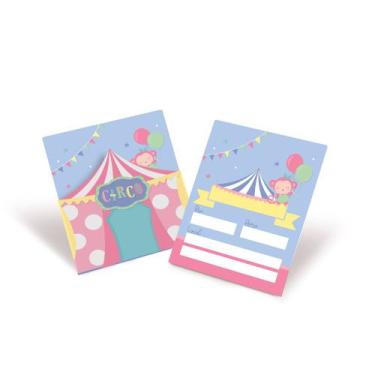 Imagem de Convite Cromus Circo Rosa C/8 Unidades - CROMUS FESTAS, ÚNICO