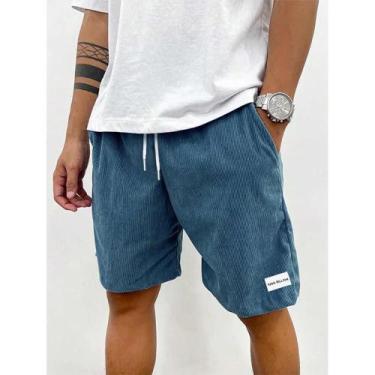 Imagem de Shorts Masculinos de Veludo Casual - Ideal para Verão, Praia e Basquet