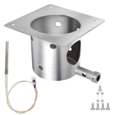 Imagem de Subody Cldkz Kit de ignição de panela de fogo e hot rod, panela de queima de fogo de aço resistente com parafusos, fusível, ignição hot rod, peças de reposição para defumador de grânulos de madeira