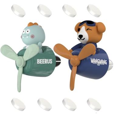 Imagem de 2 peças de purificadores de ar de carro piloto, clipe de ventilação de carro de cachorro fofo com 8 tabletes perfumados difusor de ventilador de saída de ar automotivo, decoração de ventilação de