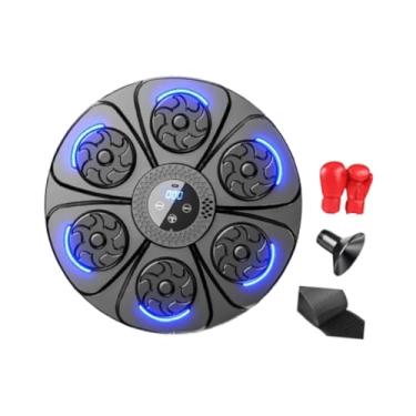 Imagem de kowaku Máquina de boxe de música inteligente treinador de boxe doméstico modo iluminado velocidade ajustável eletrônico alvo de boxe para karatê, com Luvas Infantis