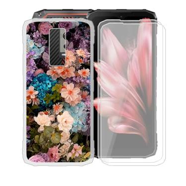 Imagem de AQGGIIXY Capa de telefone para Doogee Blade 10 (16.7 cm), com 2 x protetores de tela de vidro temperado, capa ultrafina transparente de TPU macio antiarranhões à prova de choque para Doogee Blade 10 -