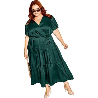 Imagem de City Chic Women's Apparel City Chic Plus Size Maxi em Camadas Doçura Feminina, Esmeralda, 17 Plus Size