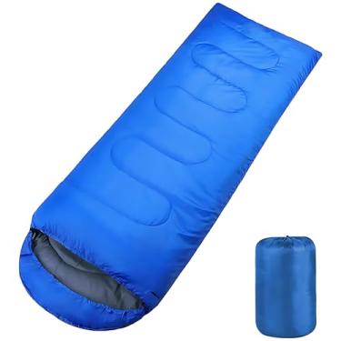 Imagem de PEAKTREND Sacos de Dormir para Adultos Saco de Compressão Portátil Impermeável - Sacos de Dormir de Campismo para Grandes e Altos (Azul)