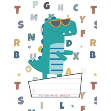 Imagem de Funny Green Dinosaur, Half Inch Wide Ruled Notebook for Kids: Lined Notebook for Small Kids age 3-6, Writing Practice Journal for Children, Homework, Exercise book