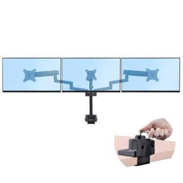 Imagem de StarTech.com Braço triplo para monitor de mesa para até três telas de 27 polegadas, VESA 75 x 75/100 x 100, braço de mola mecânica